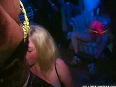 Penis engulfing coed doxy takes spunk flow