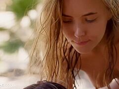 Mega Hot Cuties Clover And Lure One Favourable Darksome Lad Into Hawt 3Some With Gina Gerson