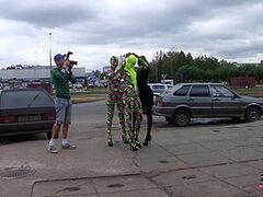 Day In The Town In Spandex - Watch4Fetish