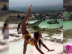 Cute Angel In Bikini Stretching During Vacation - Watch4Fetish