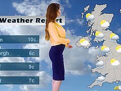 Katie Louise in Weather Report - DownblouseJerk