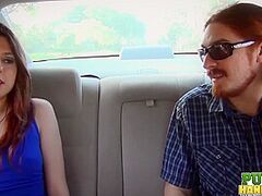 Cassidy Bliss gives a tugjob in the back seat of a car - Public Handjobs
