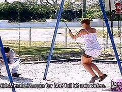 Risky Public Nudity With Short Haired Dark Brown Freak