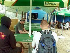 Old Unattractive Chap Tempt Homeless Youthful Gal Public Sex For