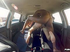 IR driving coach mother I'd like to fuck drilled in car by BBC mechanic stud