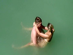 Voyeur caught laughable sex in the water