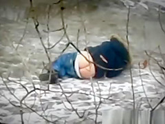 Woman with a naked butt