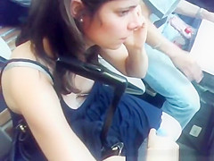 Beauty down blouse and cleavage