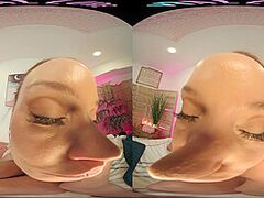 Breasty dark brown desires u to make her big O in VR