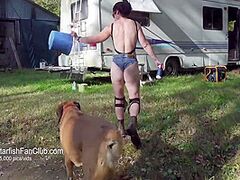 Sammi Starfish In Country Hotty Working Outside 7 Min