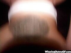 Sexy Sweetheart Casting Ottoman showing her ideal wobblers and fucking hardcore