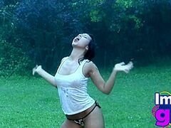 Girl Paul showing ideal breast and butt Underware Beach