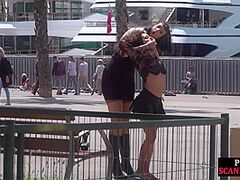 Barefaced 19yo whipped outdoor at public place by S&M fem