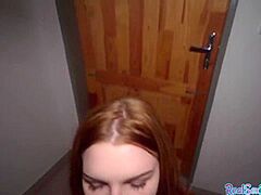 Redhead chick with large bumpers POV screwed outdoor 4 specie