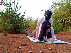 Dilettante Masked Chinese Pair Fuck Outdoors