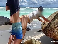 Sandy Beaches And Cute Hotties Drilled In Public Nature