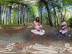 Tattooed Turquoise Cums Outdoors In Vr Movie Scene