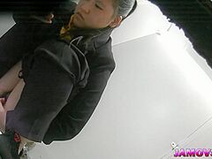 Hairly Oriental legal age teenager twat captured peeing