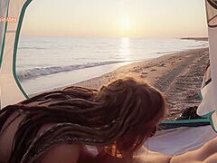 Beach Massage Ends With Creampie