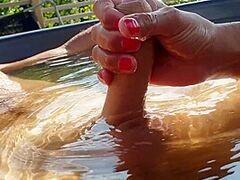 Friday In Pool With Oral Pleasure Tugjob Boobjob Cum In Throat