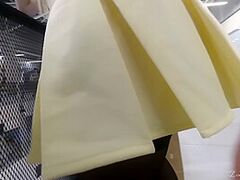 Miniature Gal Flashing Cunt Below Miniskirt In Mall (risky Upskirt)