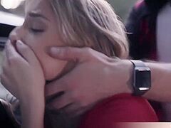 His Cute Blond Gf Likes To Fuck Outdoors By The Road