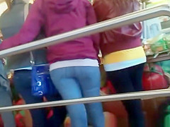 Legal Age Teenagers in taut jeans panties