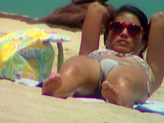 Busted during the time that filming bikini cameltoe
