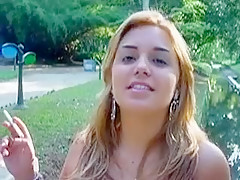 Avid homemade Golden-Haired, Smokin' adult scene