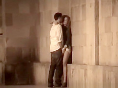 Lustful pair fucking in darksome street