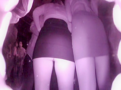 Revealing skirts in a night club