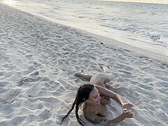Swims In Atlantic Ocean And Positions Undressed On A Public Beach In Cuba - Monika Fox