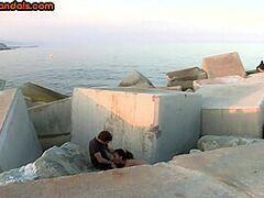 SADOMASOCHISM public wench deepthroats schlong outdoor in front voyeurs