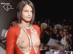 blond model underware show