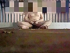 Public undressed masturbation
