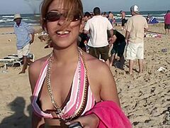 Windy Day on the Beach During Spring Break Encounter Some Party Beauties