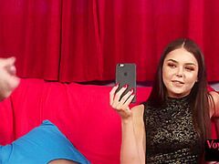 Voyeur CFNM hottie teases stud who strokes weenie on her