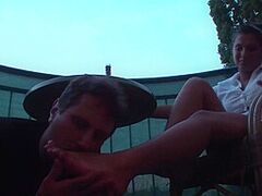 Hot femdom smokin' a cigarette whilst getting feet licked and toes sucked by Foot Cuties