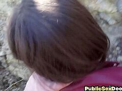 Filthy public lady smashed by large knob in juicy wet crack aperture