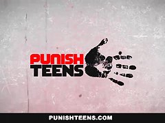 PunishTeens - Swarthy Legal Age Teenager Bound, Punished And Drilled In The Forest