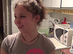 Eva in non-professional beauty wore xxx nylons during the time that riding a weenie