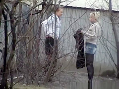 Angels pissing behind bush