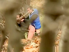 A lad with a beauty having sex on a public place