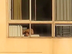 Exposed aged woman spied in bedroom daybed