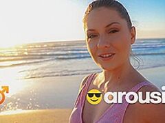 Have u Ever Been Blown on the Beach? POV Rebecca Volpetti & Jason Love at Arousins