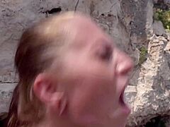 Tattooed Brunette Hair Playgirl Enjoys Summer Sex With Facial Ending