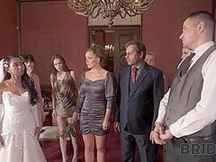 BRIDE4K. Miniature cheap wedding turns into public fucking act of the brides