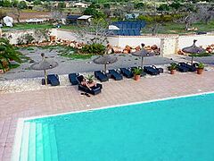 Hawt Ilona Lies By The Pool And Rubs Her Slit And Sex-Toy With Oil - DeutscheOmas