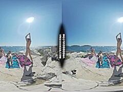 Sexy Models On Vacation Naked Beach Chilling Eating Stretching Sunbathing Miss Pussycat Cherri Brille