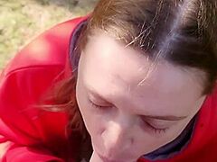 Non-Professional Deepthroat Queen Swallows Bwc And Cum On The Public Hiking Trail